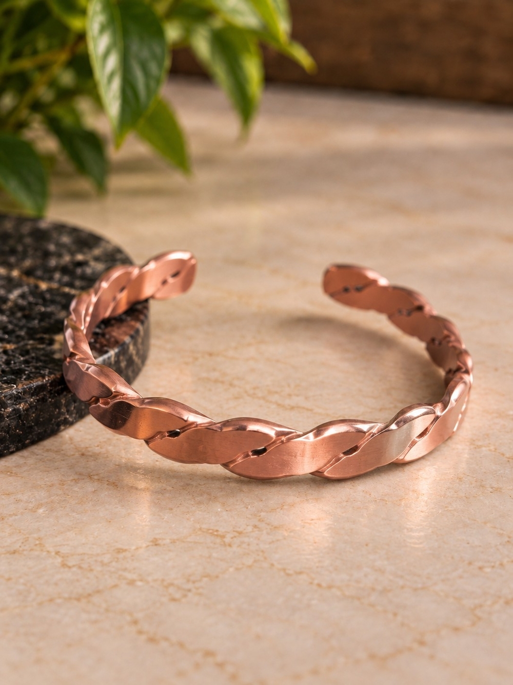Handmade Pure Copper Cuff Bracelet – 9 mm Wide – 31.4 g – Uncoated Solid Copper